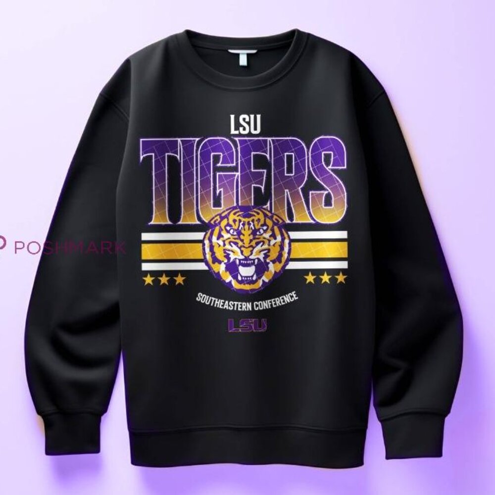 black Lsu Tigers Ncaa sweatshirt shirt retro luismercado3533
